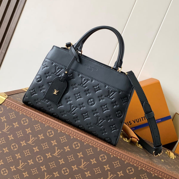 LV City Avenue PM 30cm Black Monogram Embossed Shadow Cowhide