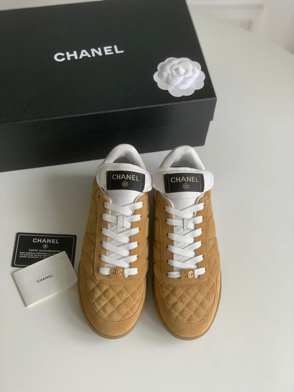 CC Sneaker In Brown Suede Quilted 143548