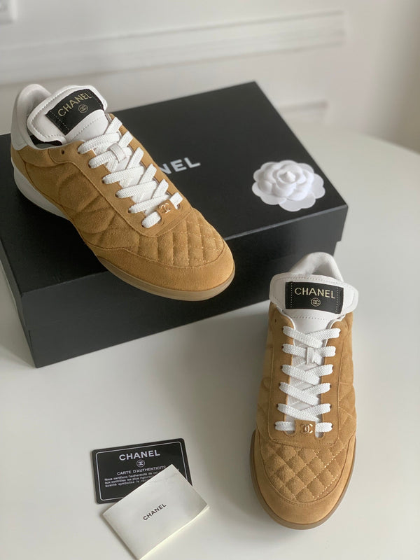 CC Sneaker In Brown Suede Quilted 143548