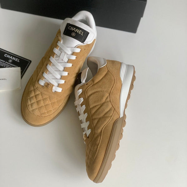 CC Sneaker In Brown Suede Quilted 143548