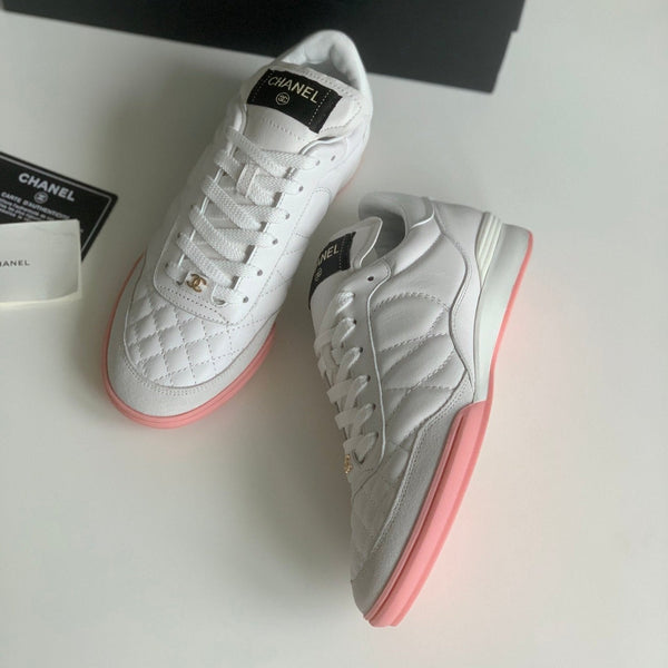 CC Sneaker In White Lambskin Quilted 143550