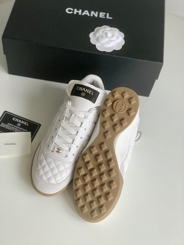 CC Sneaker In White Lambskin Quilted 143554