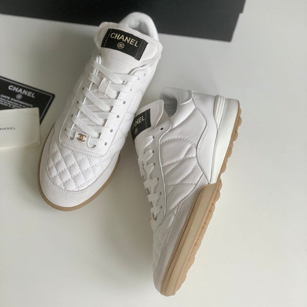 CC Sneaker In White Lambskin Quilted 143554