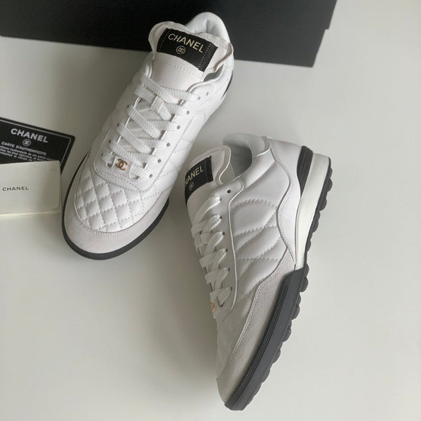 CC Sneaker In White Lambskin Quilted 143556