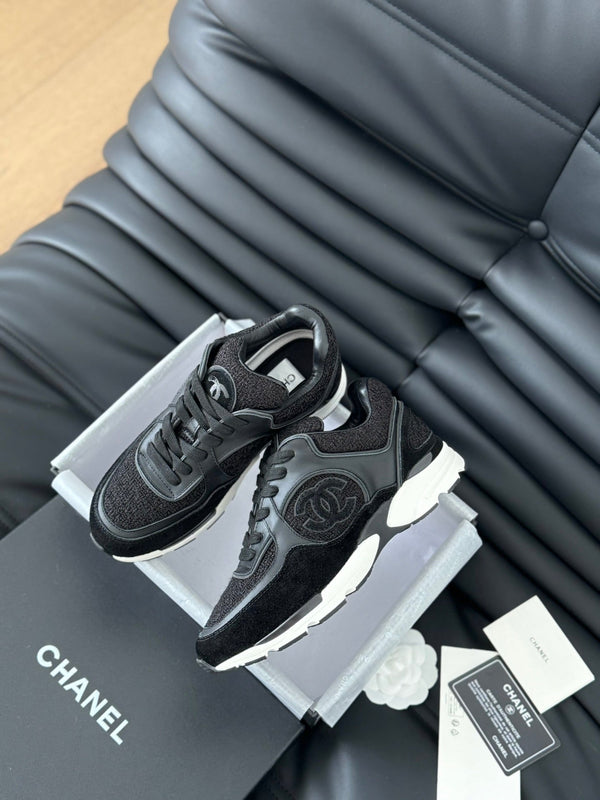 cc sneaker black tweed suede