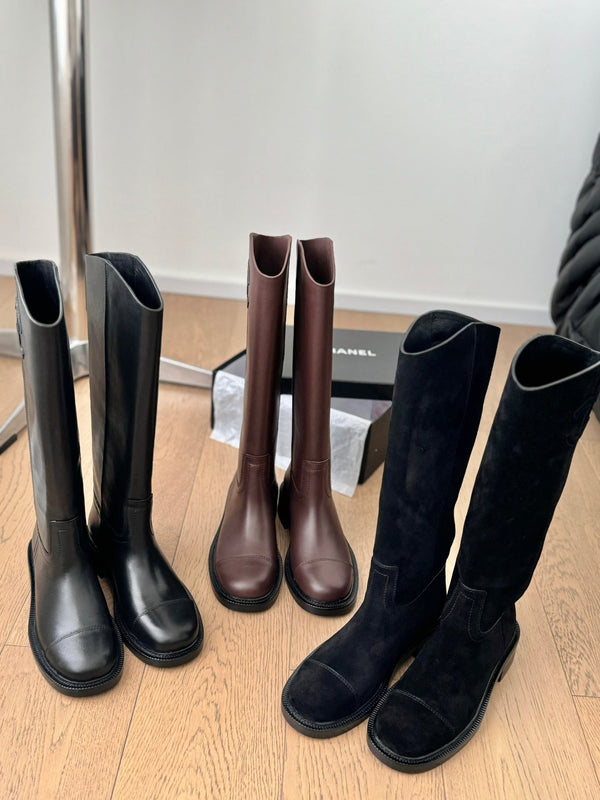 CC Knight Martin boots Black Calfskin and Lining Lambskin