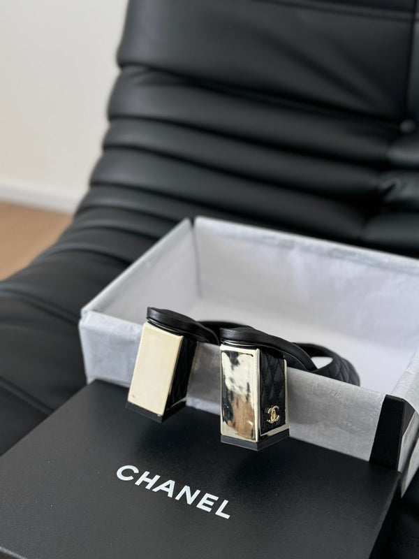 cc sandal 70 black quilted calfskin