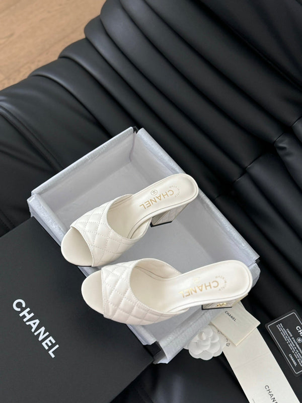 cc sandal 70 white quilted calfskin