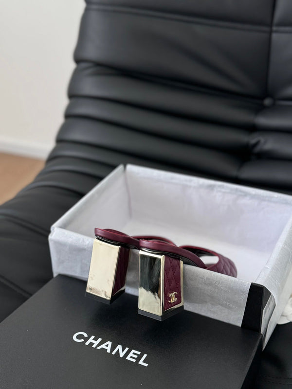 cc sandal 70 burgundy quilted calfskin