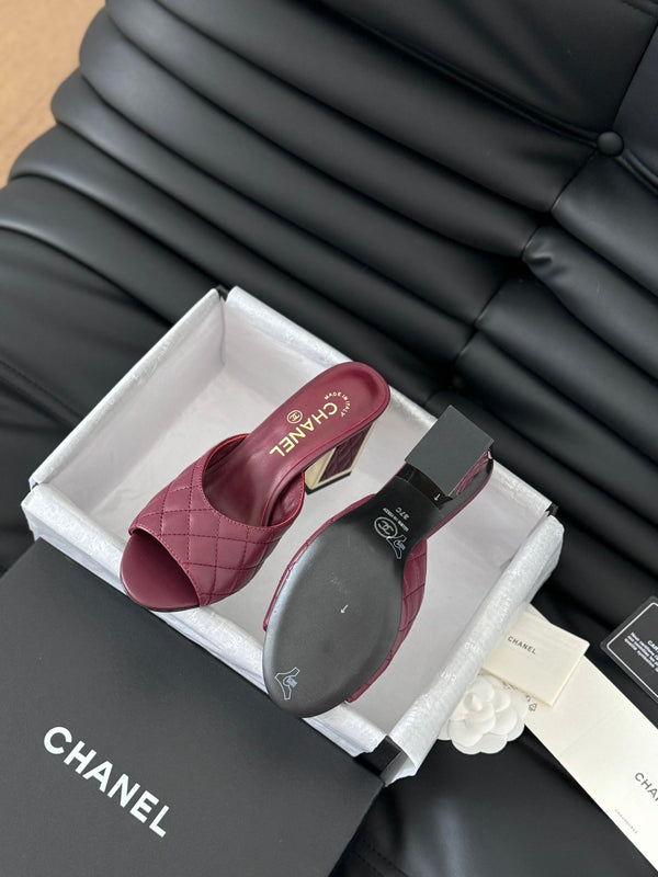 cc sandal 70 burgundy quilted calfskin