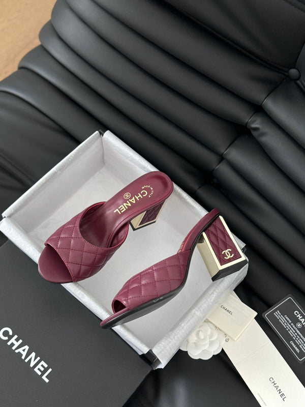 cc sandal 70 burgundy quilted calfskin