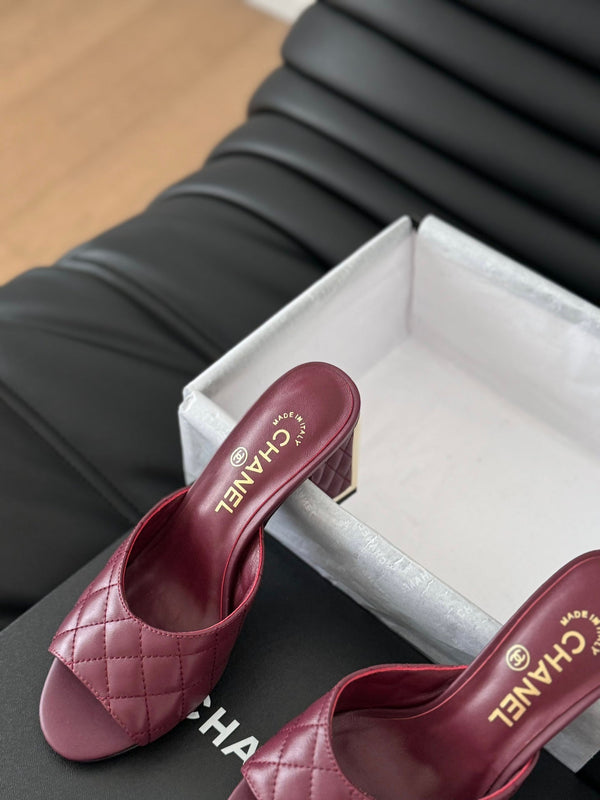 cc sandal 70 burgundy quilted calfskin
