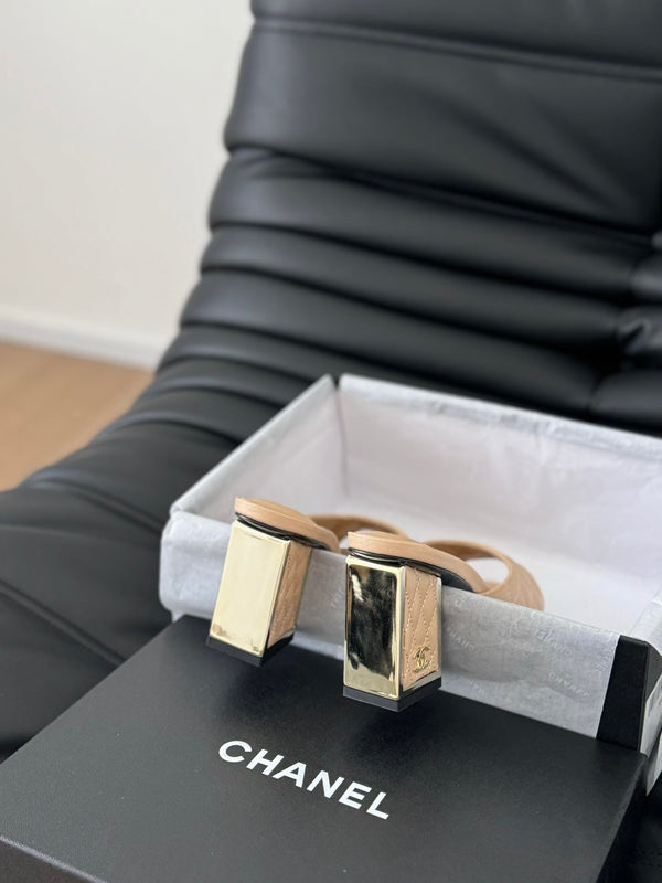 cc sandal 70 beige quilted calfskin