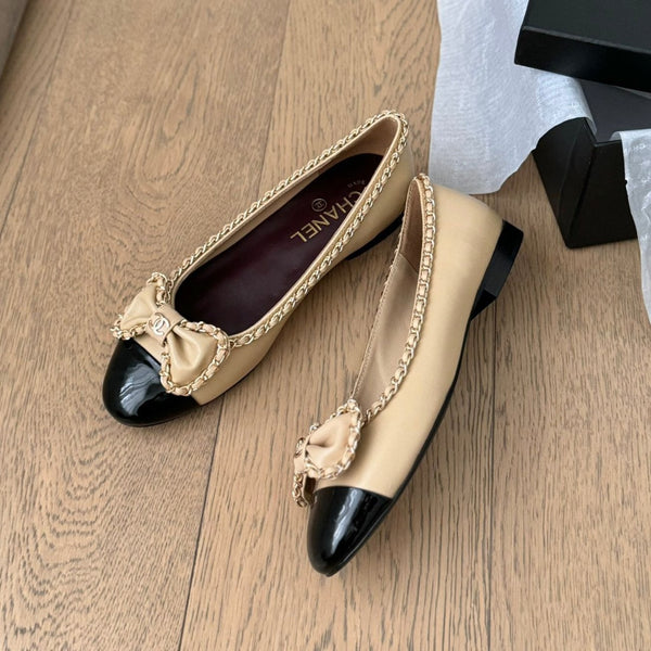 Ballerine CC 25mm Beige Catena Pelle di Agnello