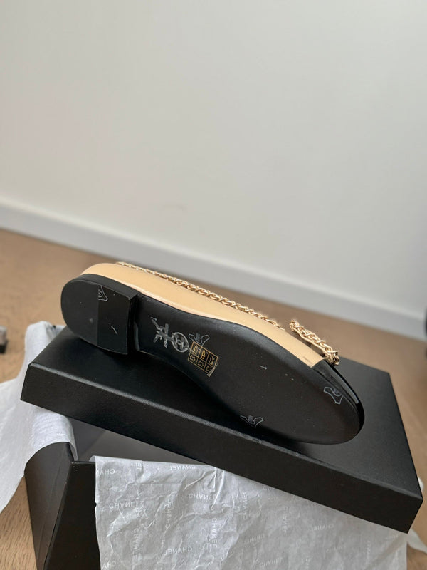 Ballerine CC 25mm Beige Catena Pelle di Agnello