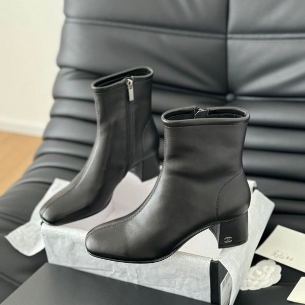 CC Ankle Boot Black Calfskin
