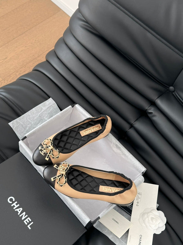 CC Ballet Flats In Beige Lambskin 143530