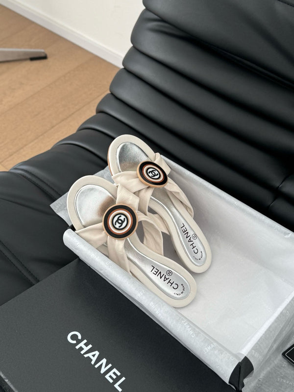 SANDALI CC SLIDE IN TESSUTO BIANCO