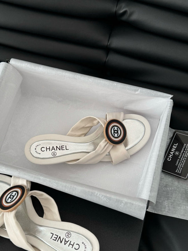 SANDALI CC SLIDE IN TESSUTO BIANCO