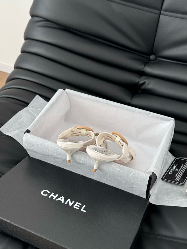 SANDALI CC SLIDE IN TESSUTO BIANCO