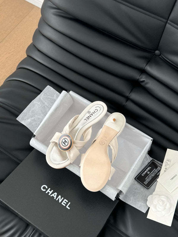 SANDALI CC SLIDE IN TESSUTO BIANCO