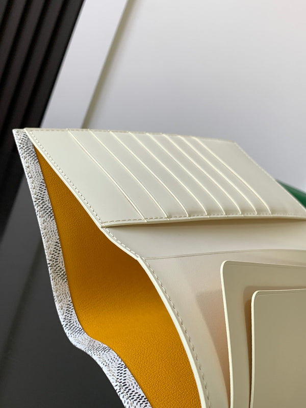 RICHELIEU CHECKBOOK WALLET 19 IN WHITE GOYARDINE CANVAS AND CALFSKIN