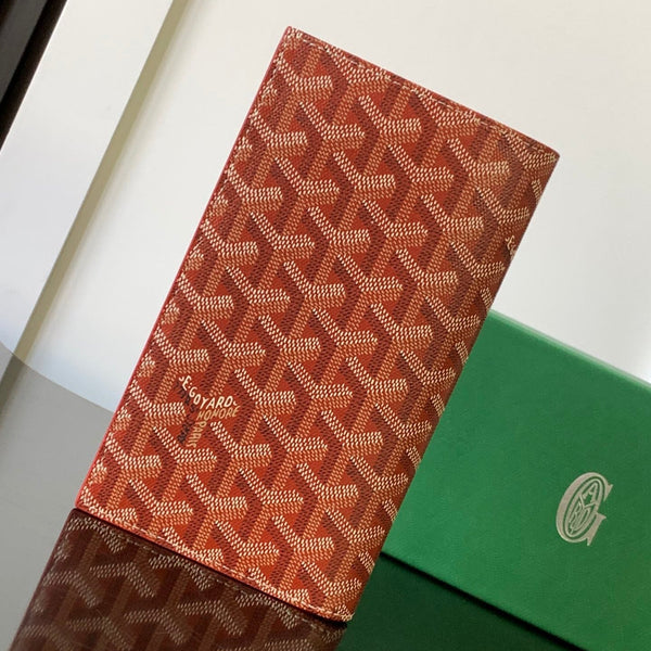 RICHELIEU CHECKBOOK WALLET 19 IN PERSIAN RED GOYARDINE CANVAS AND CALFSKIN