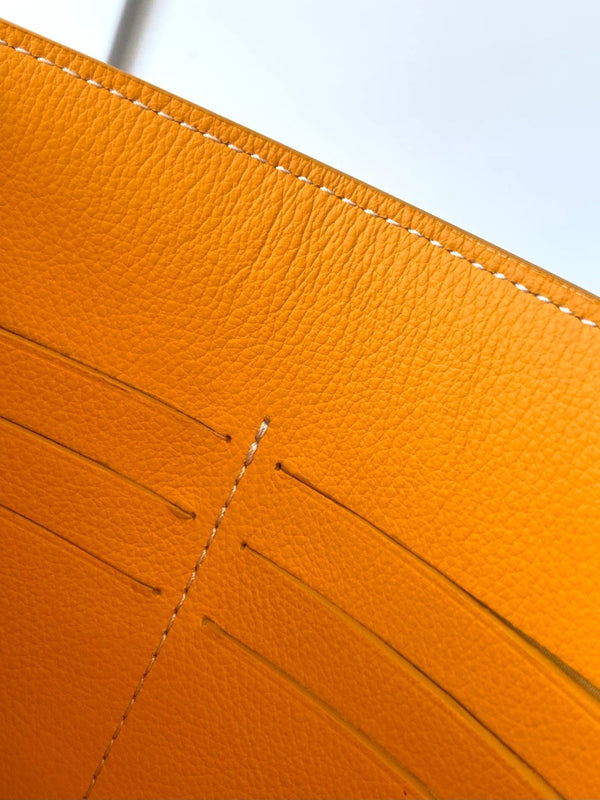 CHYPRE WALLET-POUCH 21 IN YELLOW GOYARDINE CANVAS AND CALFSKIN