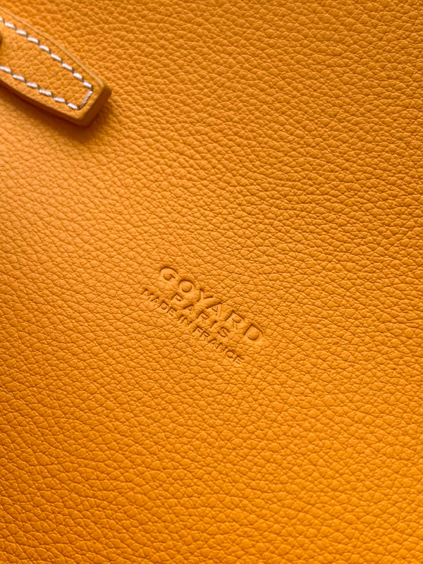 CHYPRE WALLET-POUCH 21 IN YELLOW GOYARDINE CANVAS AND CALFSKIN