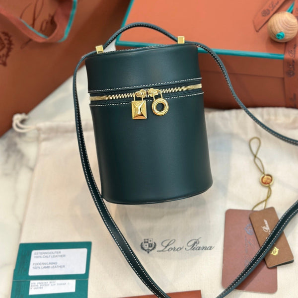 BORSA EXTRA CASE MEDIA 16 IN PELLE DI VITELLO LISCIA BLU PAVONE CON FERRAMENTA ORO