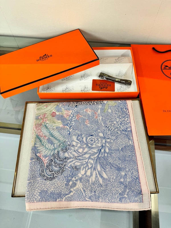 FAUBOURG TROPICAL SHAWL 140 CM IN COLORFUL CASHMERE AND SILK 379769