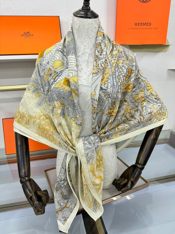 FAUBOURG TROPICAL SHAWL 140 CM IN COLORFUL CASHMERE AND SILK 379771