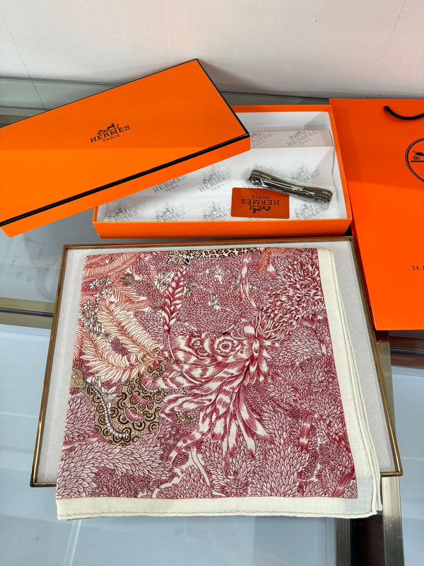 FAUBOURG TROPICAL SHAWL 140 CM IN COLORFUL CASHMERE AND SILK 379772