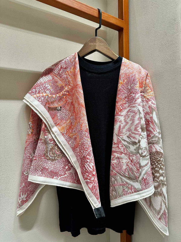 FAUBOURG TROPICAL SHAWL 140 CM IN COLORFUL CASHMERE AND SILK 379772