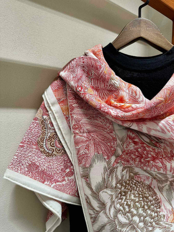 FAUBOURG TROPICAL SHAWL 140 CM IN COLORFUL CASHMERE AND SILK 379772