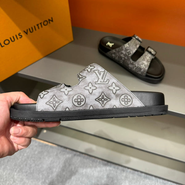 LV DAD SANDAL ASH GREY MONOGRAM CALFSKIN