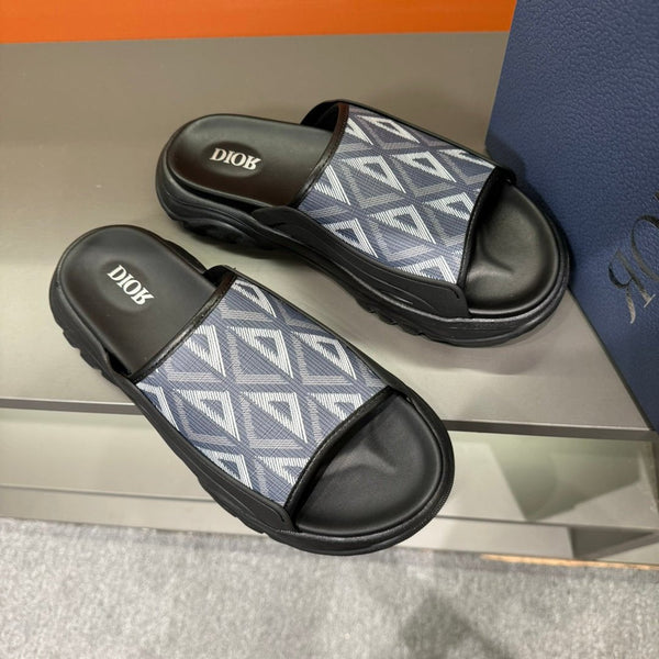 CD H-TOWN SANDAL GREY BLUE CALFSKIN