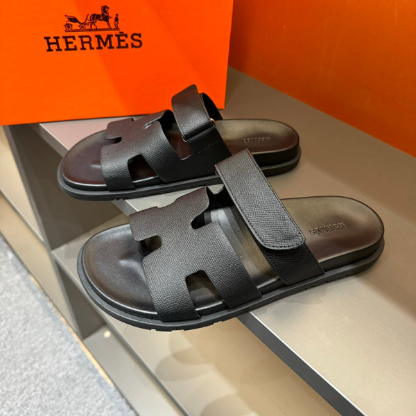 HM CHYPRE SANDAL BLACK EPSOM CALFSKIN