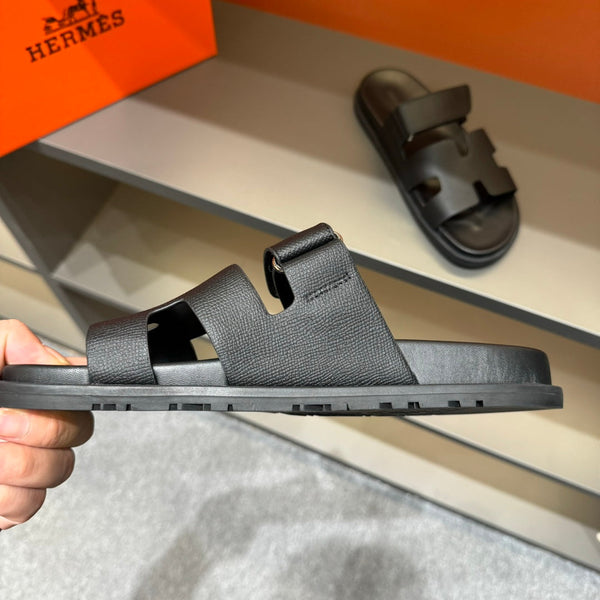 HM CHYPRE SANDAL BLACK EPSOM CALFSKIN