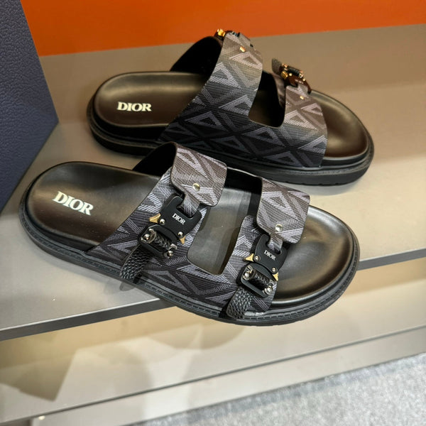 SANDALO CD DOUBLE H-TOWN IN PELLE DI VITELLO NERA