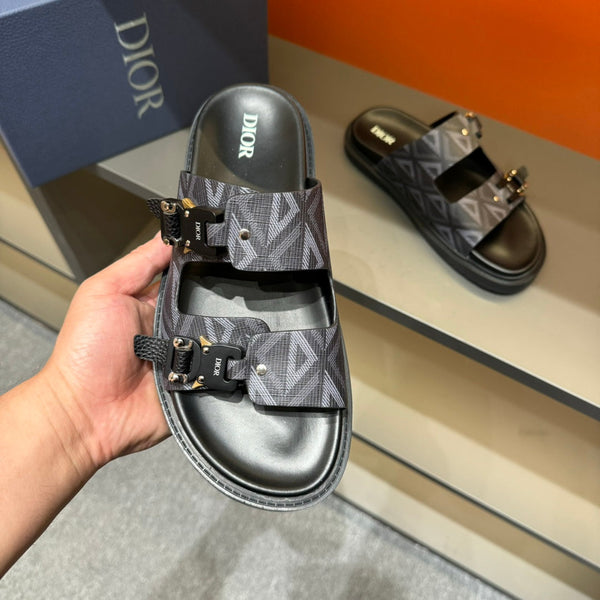 SANDALO CD DOUBLE H-TOWN IN PELLE DI VITELLO NERA