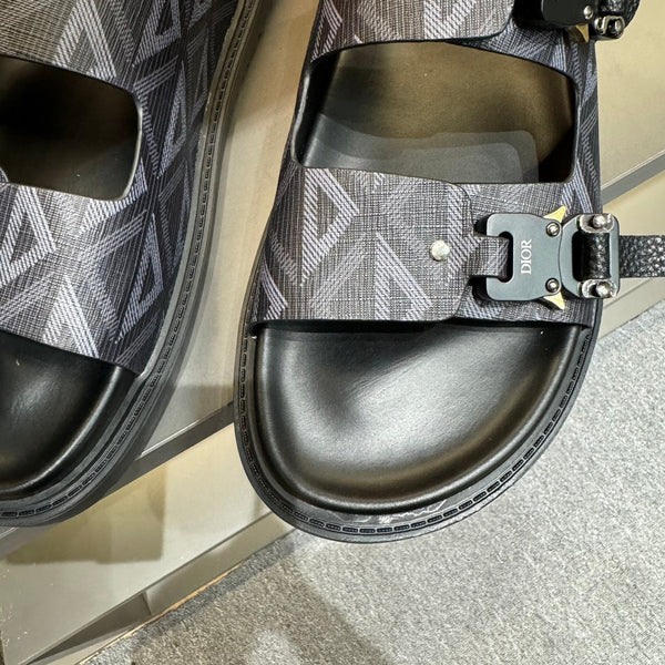 SANDALO CD DOUBLE H-TOWN IN PELLE DI VITELLO NERA