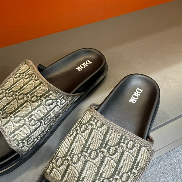 CD VELCRO STRAP SLIPPER MOSS JACQUARD