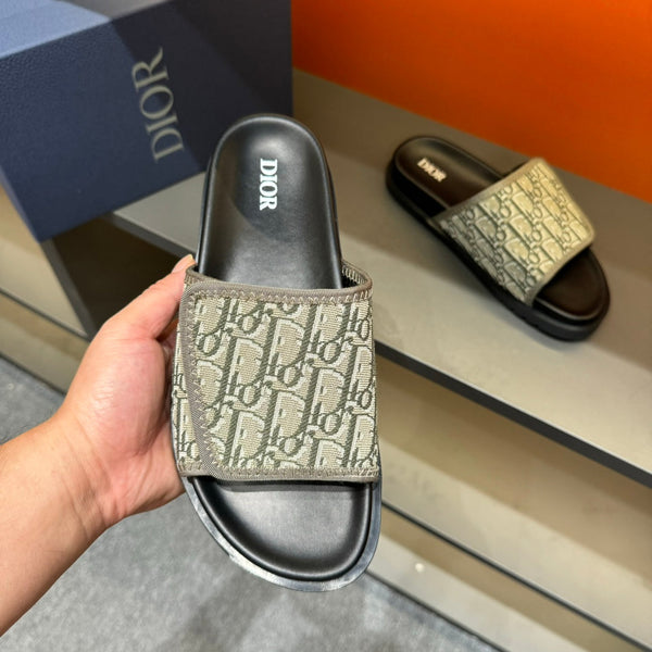 CD VELCRO STRAP SLIPPER MOSS JACQUARD