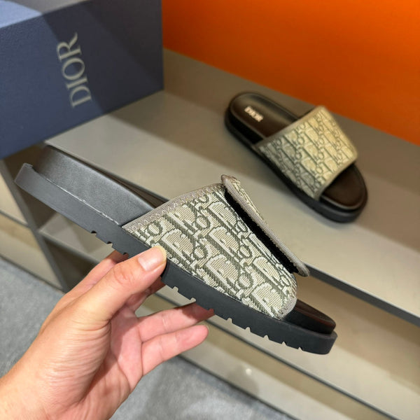 CD VELCRO STRAP SLIPPER MOSS JACQUARD