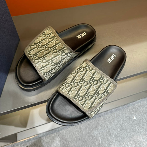 CD VELCRO STRAP SLIPPER MOSS JACQUARD