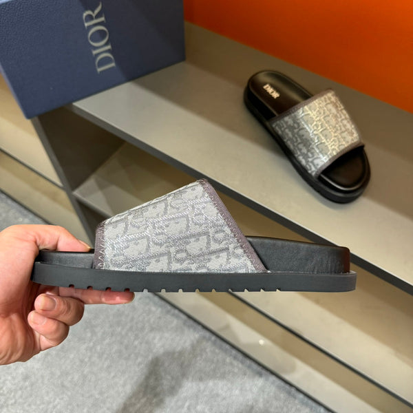 CIABATTA CON CINTURINO IN VELCRO JACQUARD GRIGIO BLU