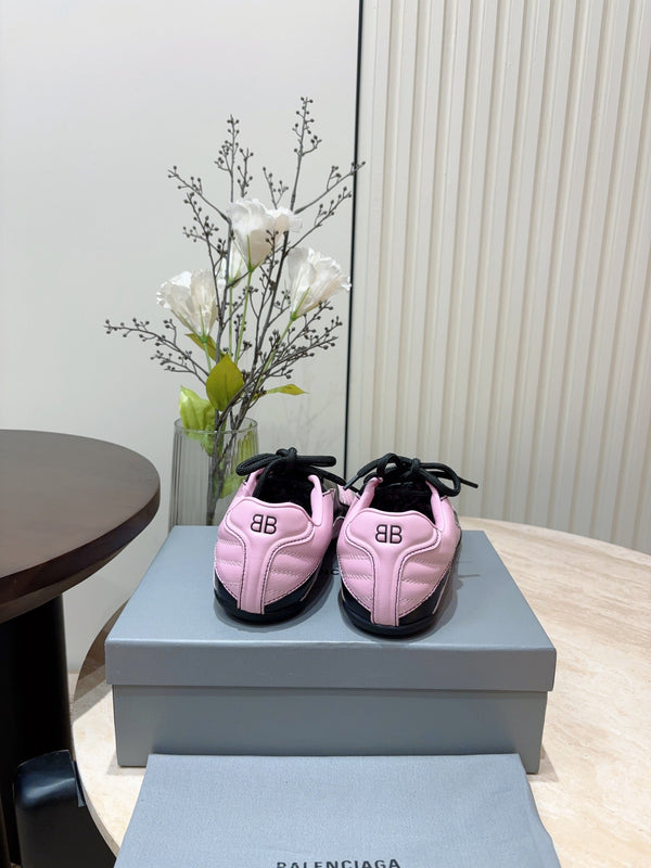 SOCCER SNEAKER IN PINK MIX BLACK QUILTED LAMBSKIN