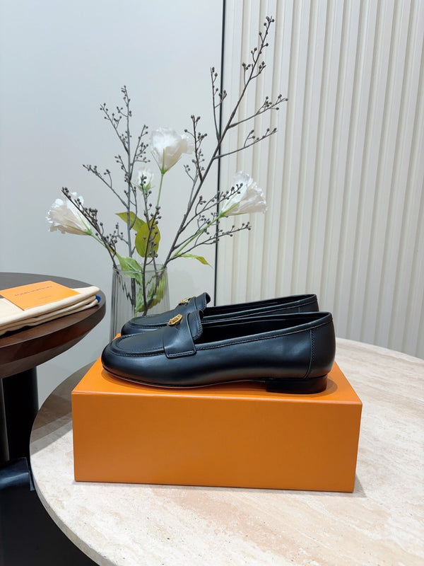 Mocassini LV Soho in pelle di vitello nera liscia