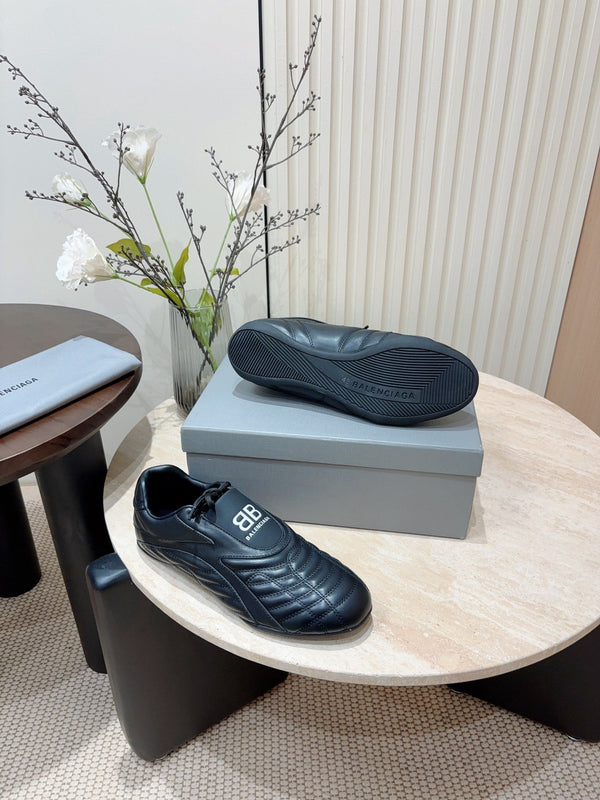 SOCCER SNEAKER IN BLACK QUILTED LAMBSKIN